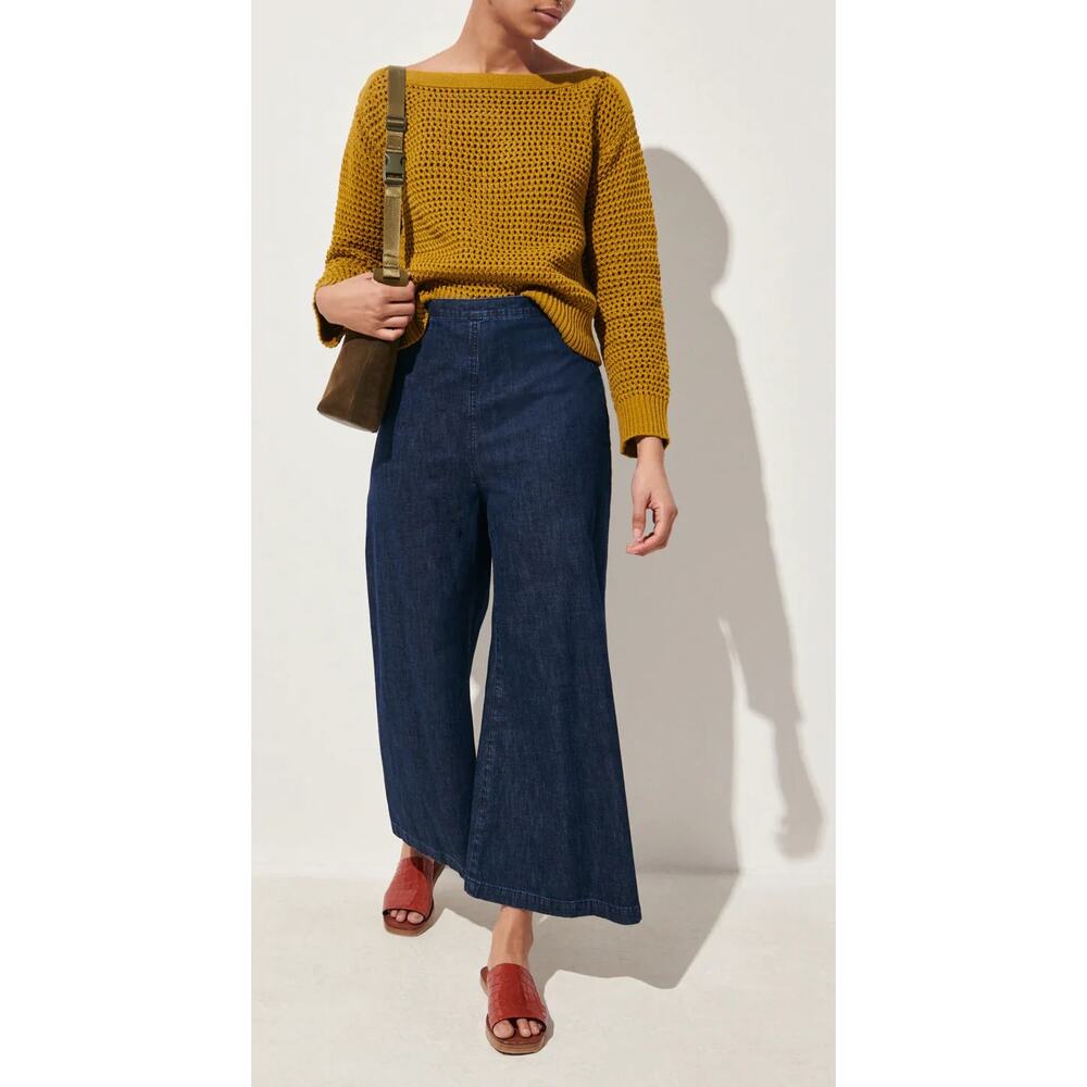 Rachel Comey Absolute Pant Wide Leg Flare Jeans Dark Indigo Denim Size 2 EUC
